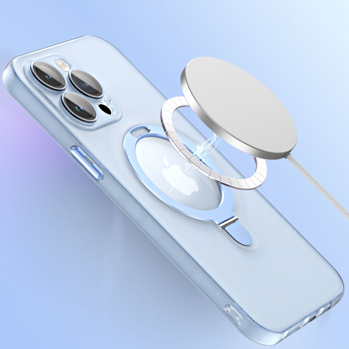 For iPhone 13 Pro Kickstand Magnetic Phone Case Matte Cellphone Cover with Glass Lens Protector For iPhone 13 Pro Kickstand Magnetic Phone Case Matte Cellphone Cover with Glass Lens Protector